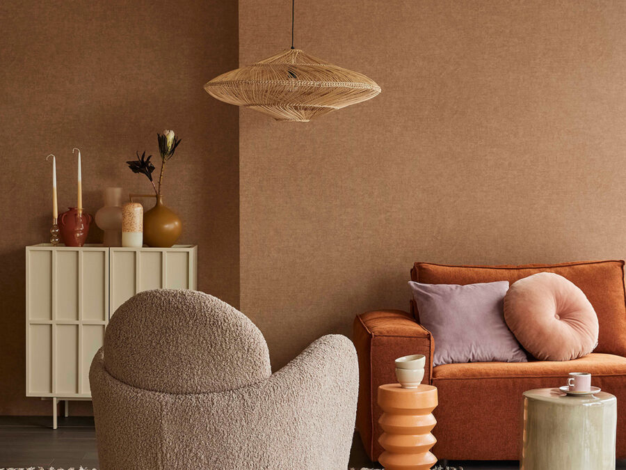 Behang in de woonkamer van Thuisin - Bohemian woonstijl