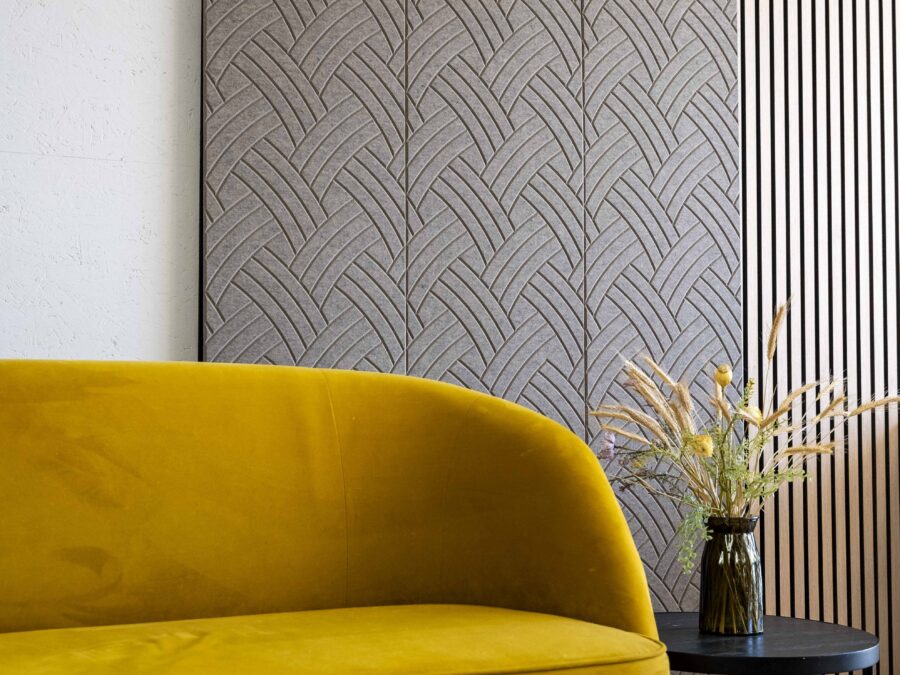 Akuvilt viltpanelen in beige kleur met patroon