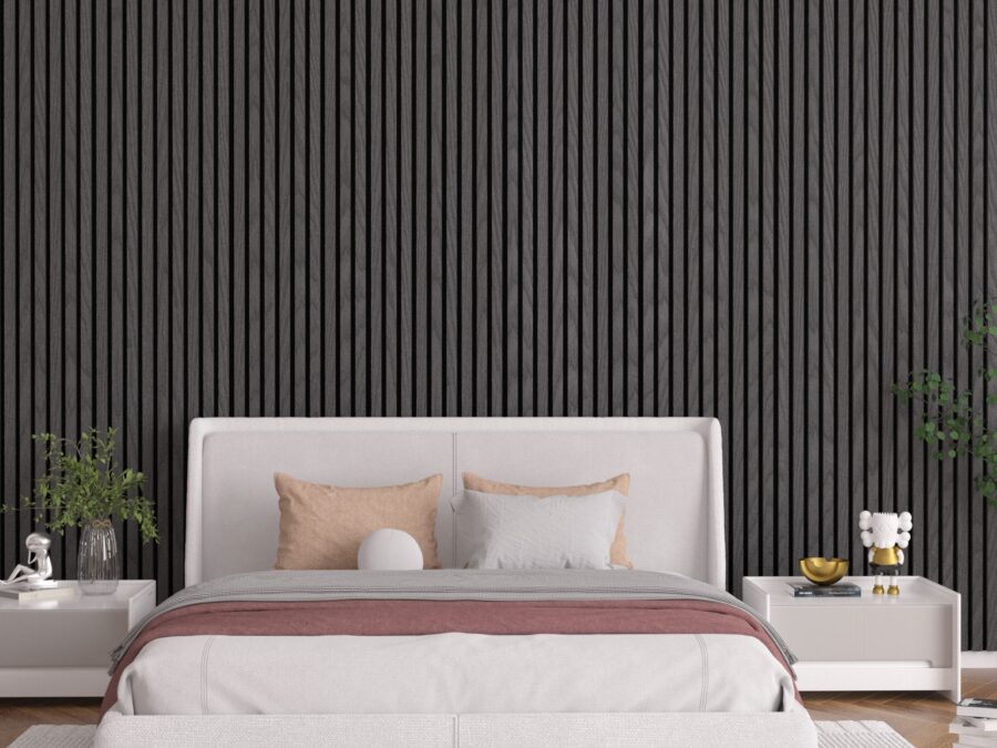 Moderne woonstijl bij Thuisin - Wandpanelen in donker eikenhout