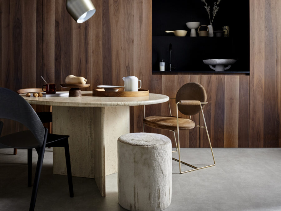 vtwonen betonlook pvc-vloer in eethoek