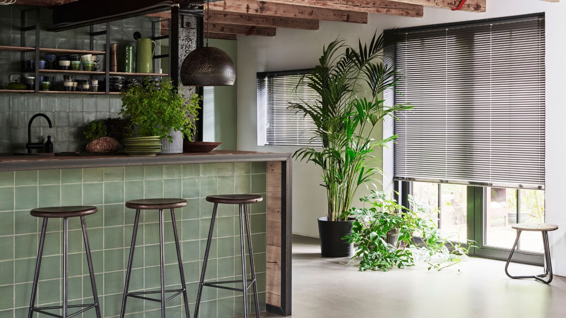 pvc betonlook tegels in de keuken