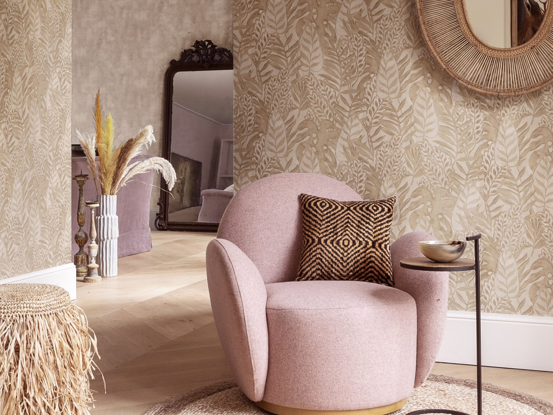 Hookedon Walls Behang in de woonkamer