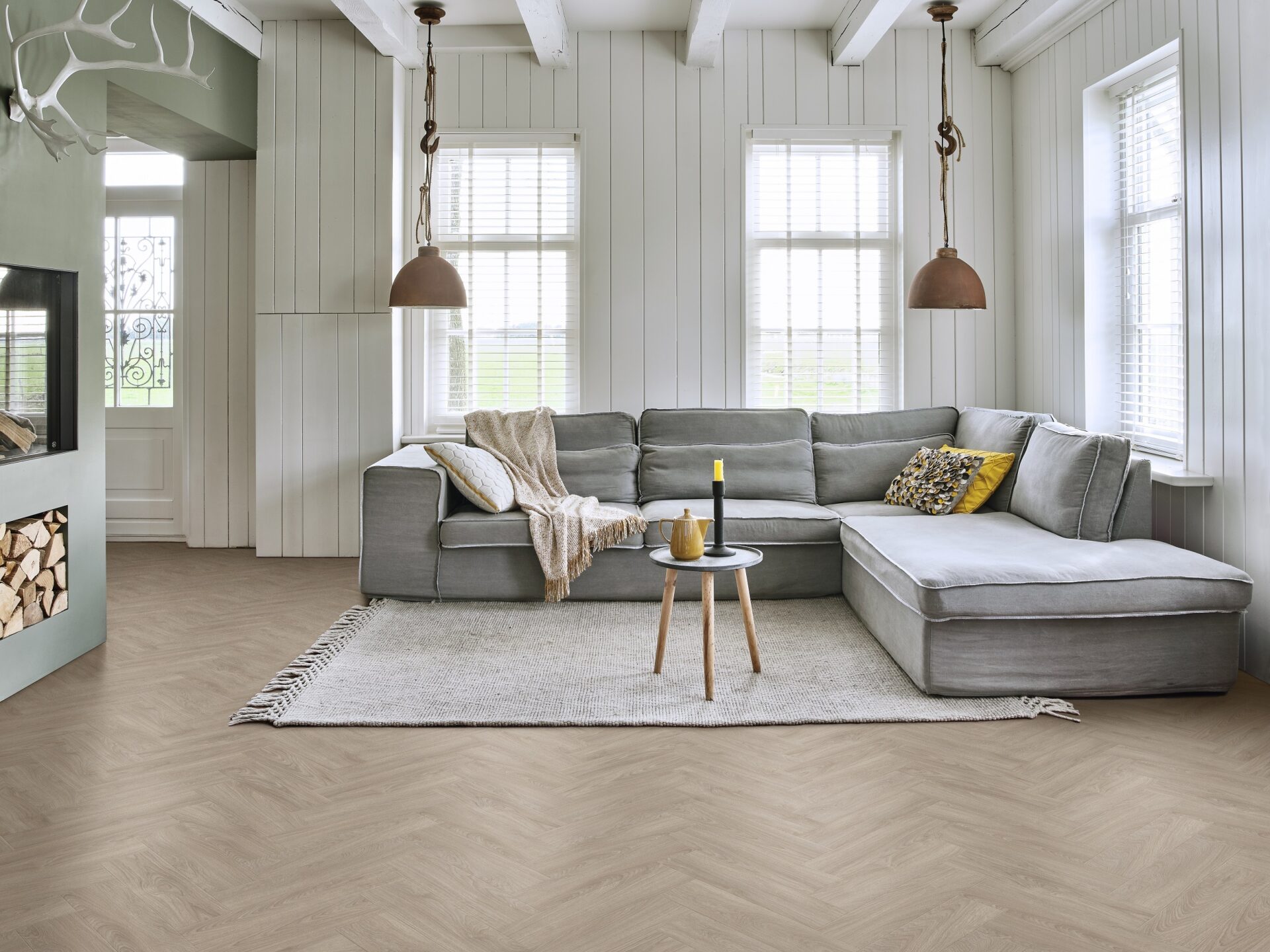 Vloeren pvc Moduleo Laurel Oak houtlook licht woonkamer