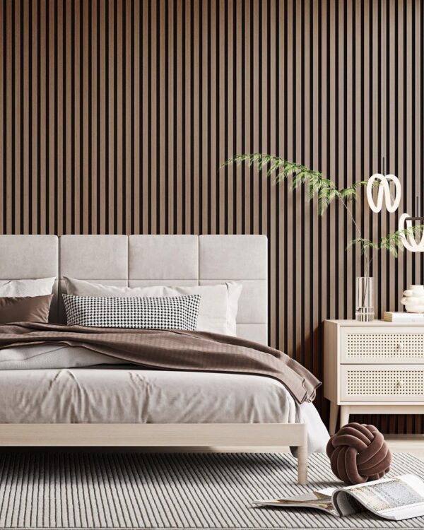 Luxe lattenwanden in walnoot
