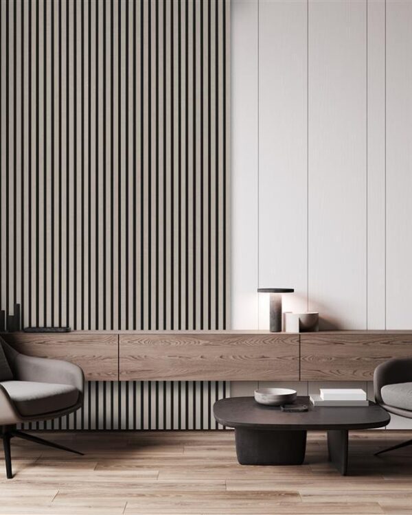 Luxe lattenwanden in taupe