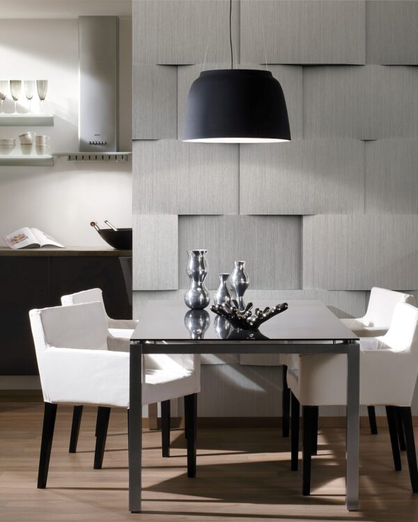 3d ontwerp eettafel wit met zwart