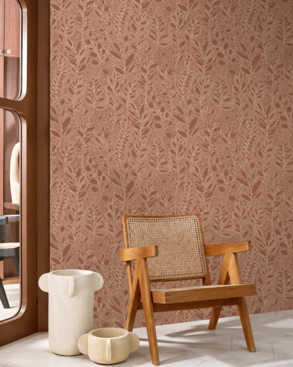 Behang Astragale Terracotta van Casamance - Thuisin