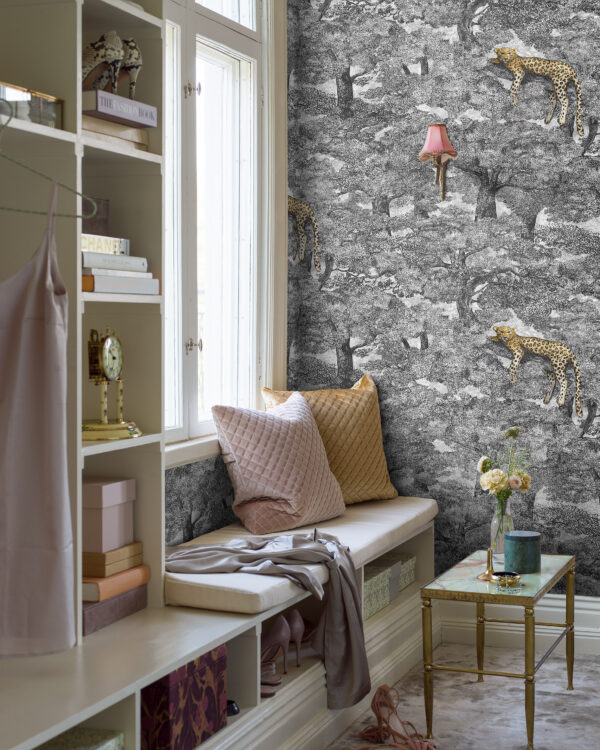 Behang Dutch Wall Decor DWD Wild Animals grijs dieren woonkamer