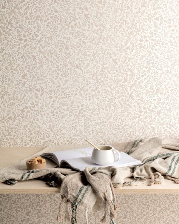 Beige behang van Masureel