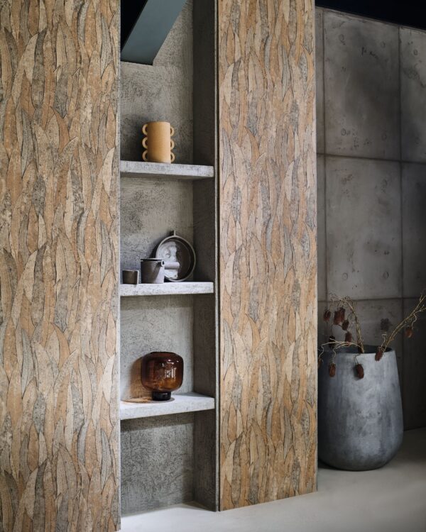 Behang met patroon in roesttint van Casamance