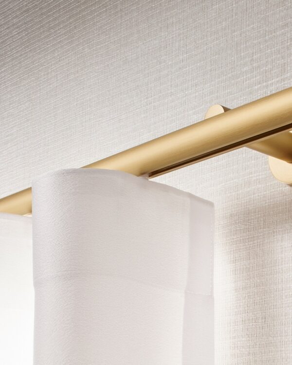 Gordijnrails Intersil Wit gordijn Liggend Milieu Sinus goud