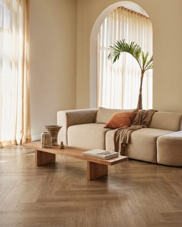 Thuisin pvc vloer Vredig Brown visgraat