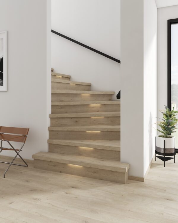 Lichte pvc-trap met verlichting