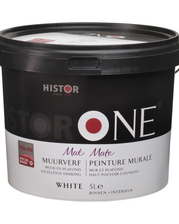 Voorbeeld muurverf 5 liter pot van Histor ONE