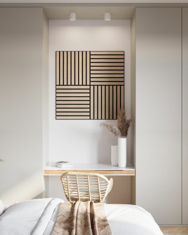 Wandpaneel tegel boven het bureau van Deli Home