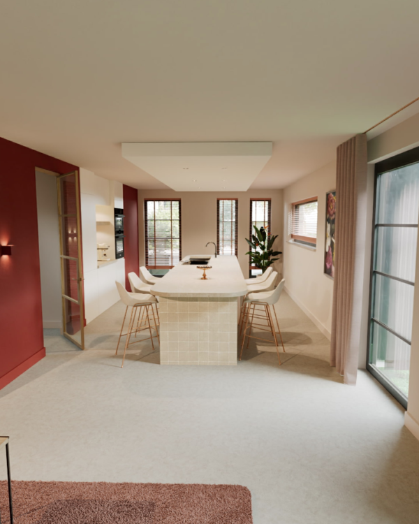 Woonkamer van de virtual tour met de vloer Concrete 3724 Orbit