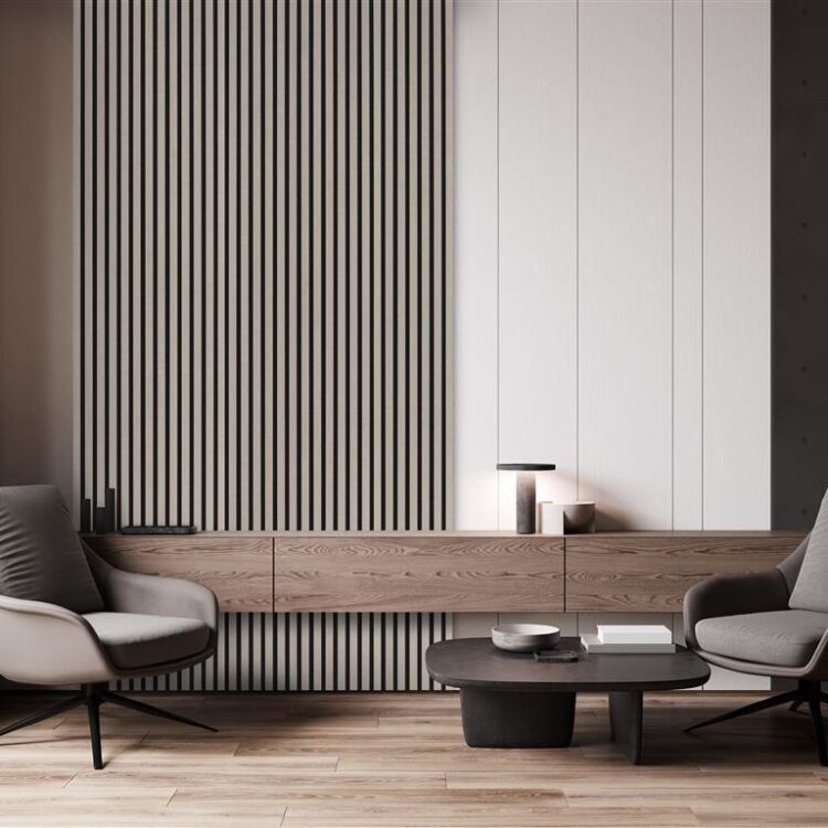 Luxe lattenwanden in taupe