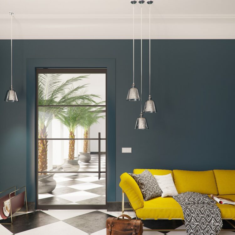 Stalen deur in de woonkamer