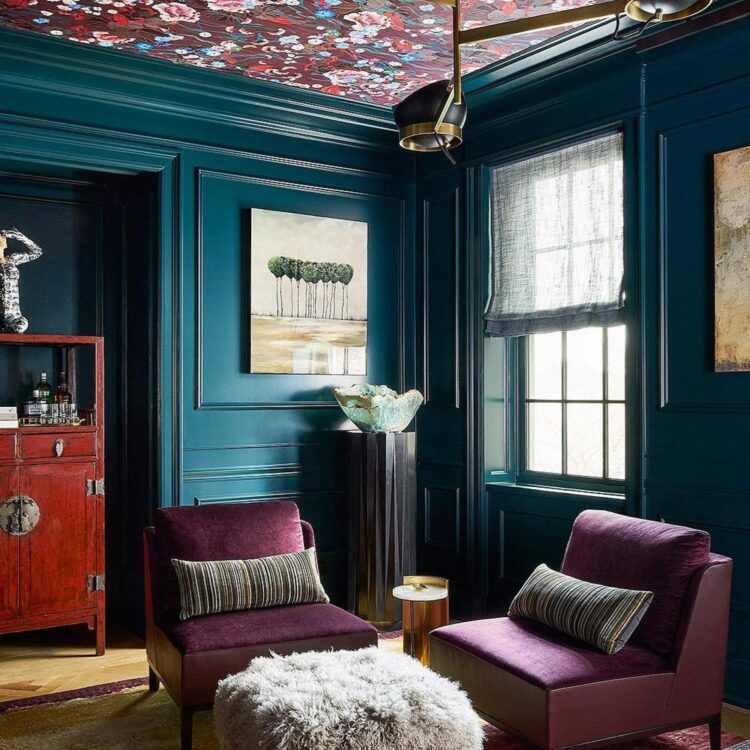 Arte behang in de zitkamer