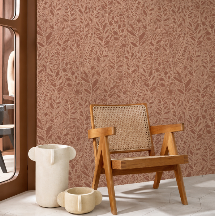 Behang Astragale Terracotta van Casamance - Thuisin