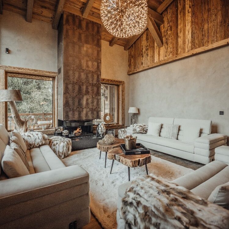 Luxe leren wandtegels van Belledo in de woonkamer