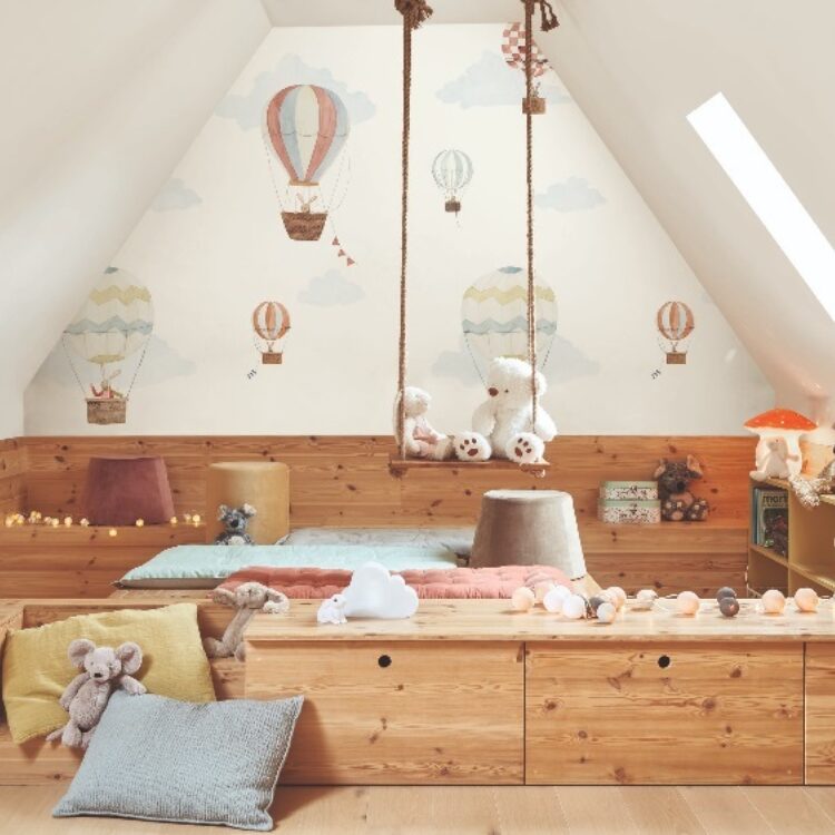 Lichtkleurig behang van Casadeco Travel around the world, lichtkleurig in speelkamer of kinderkamer