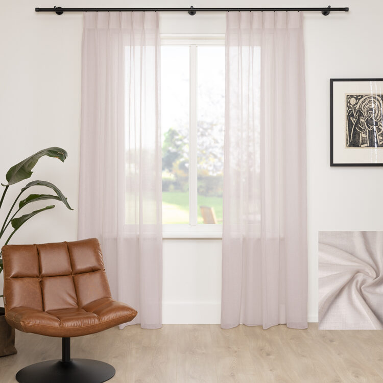 Modern stijlvol vitrage-gordijn van Vriesco in lichtgrijs