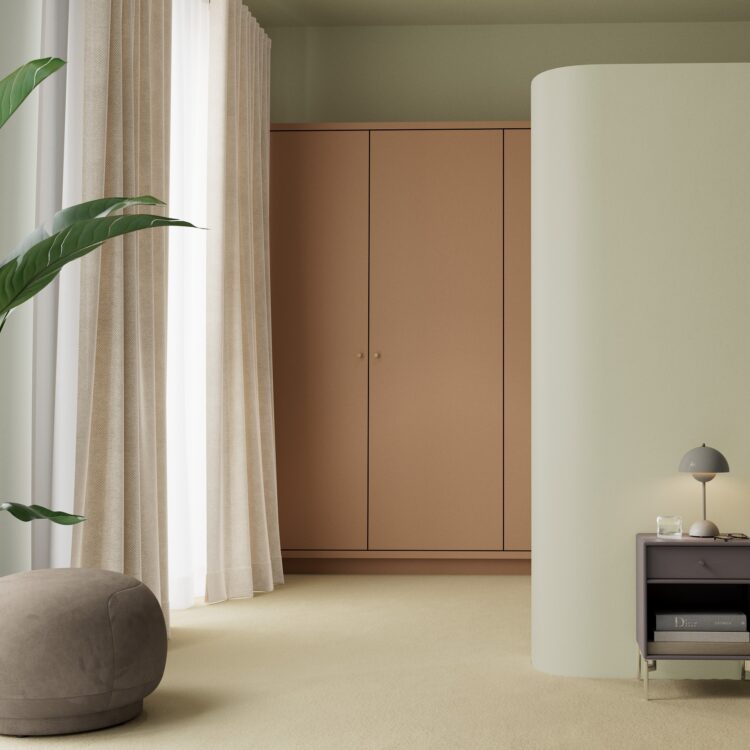 Slaapkamer in beige en grijstinten voor rust en ontspanning