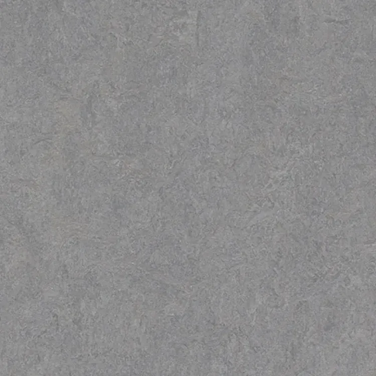 Close-up van Marmoleum Fresco Eternity, middengrijze vloer met rustige marmering