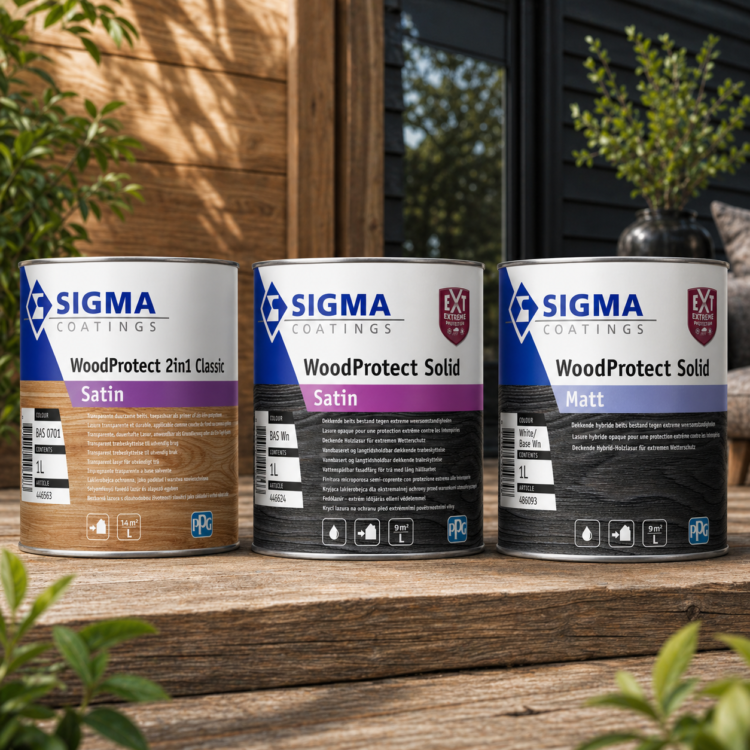 Verschillende soorten Sigma WoodProtect beits