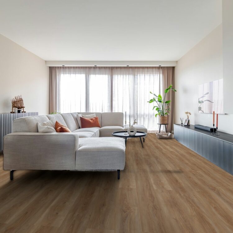 pvc-vloer Moezel2 in de kleur TI-44073 uit onze eigen Thuisin-collectie in de woonkamer