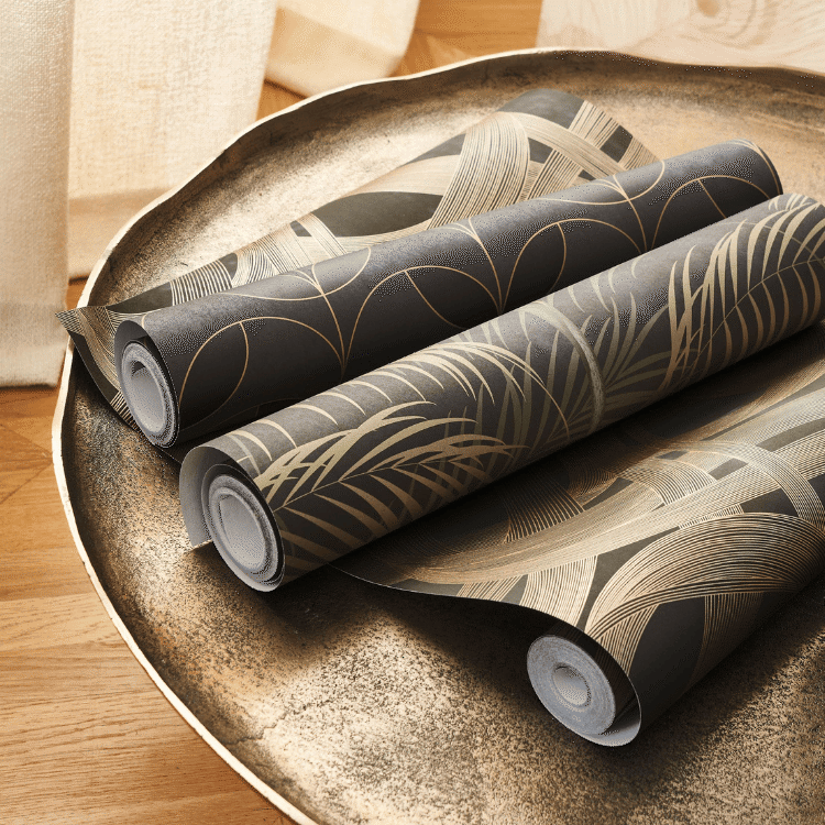 Zwarte met gouden details behangrollen