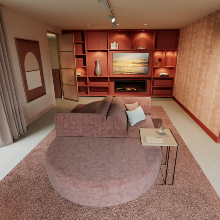 De make-over Red Rock Living juist zien hoe krachtig warme, aardse tinten kunnen zijn. Het interieur voelt uitgesproken, maar blijft toch zacht en uitnodigend door de juiste balans in materialen.