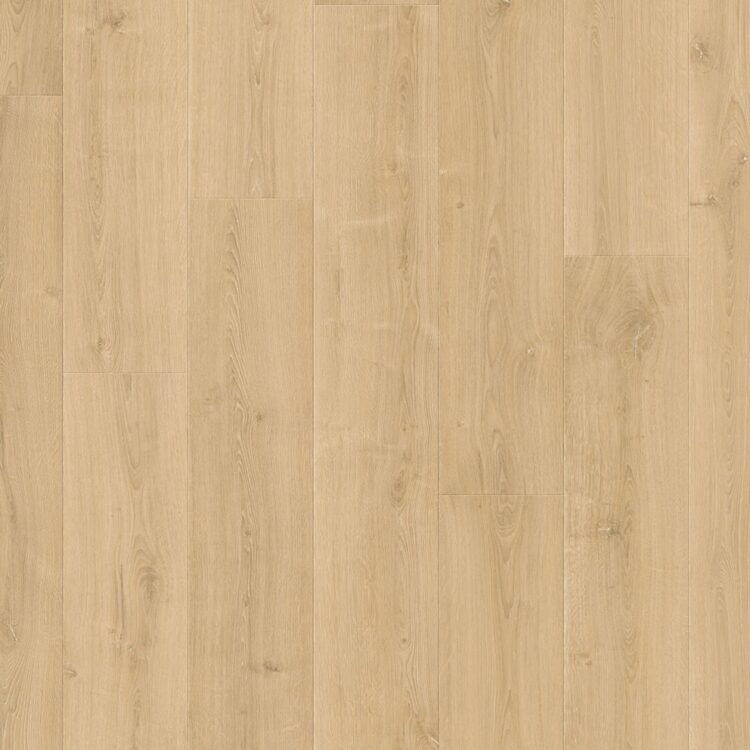 Detail geborstelde naturelle eik structuur van laminaat vloer Quickstep sig4763
